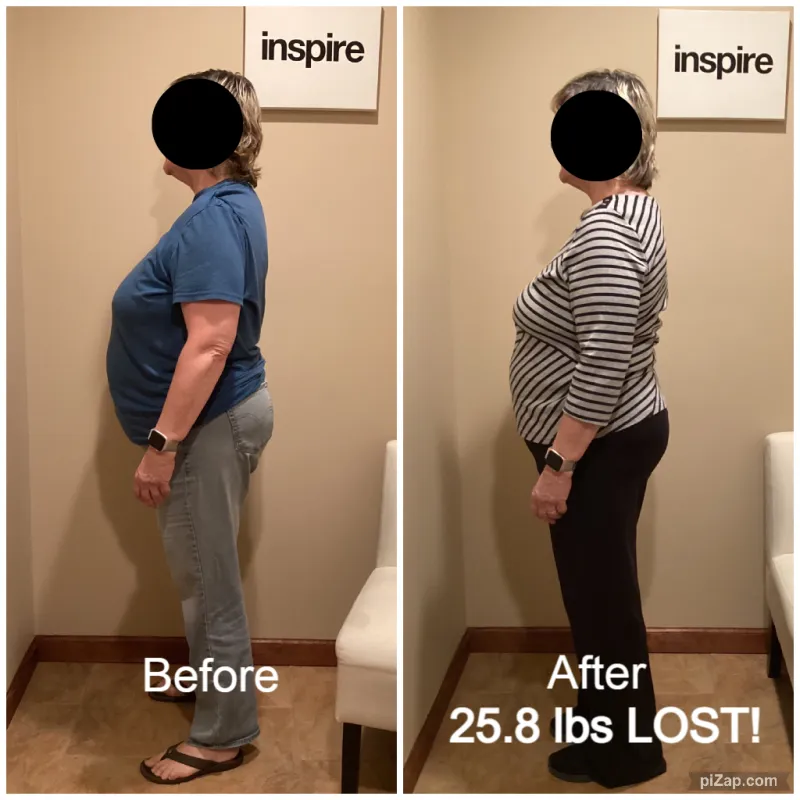 Go Figure Health client before and after — 25.8 lbs lost