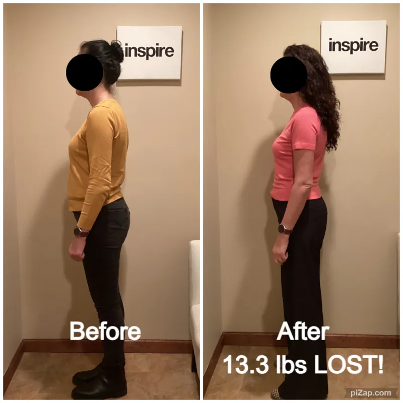 Go Figure Health client before and after — 13.3 lbs lost
