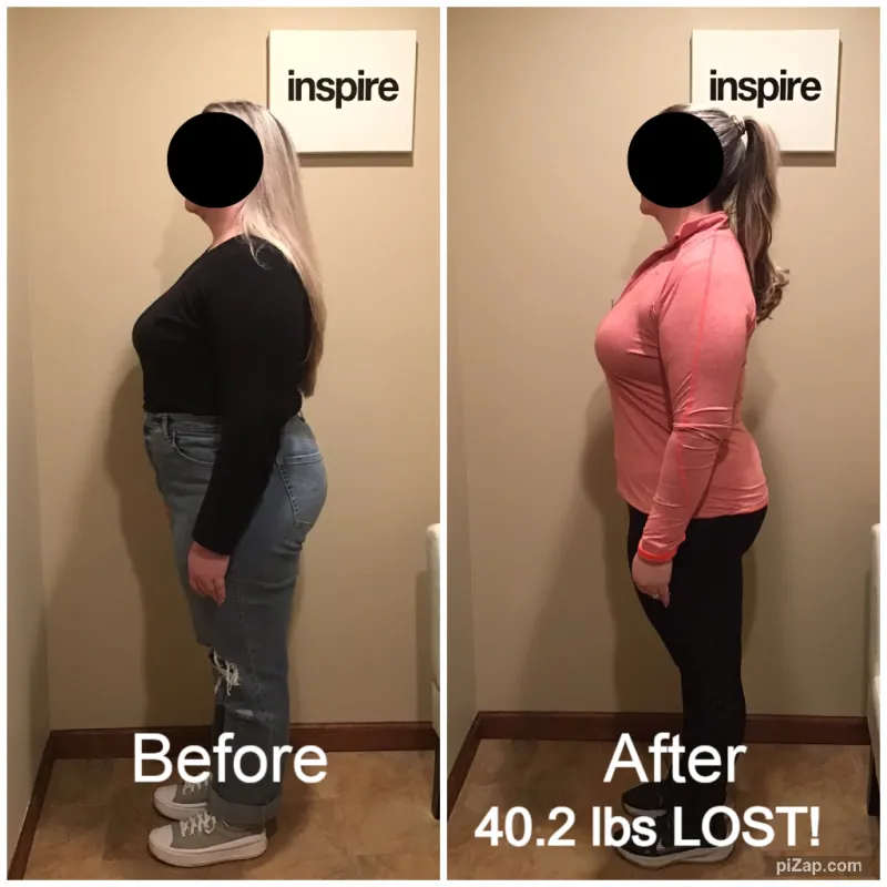 Go Figure Health client before and after — 40.2 lbs lost
