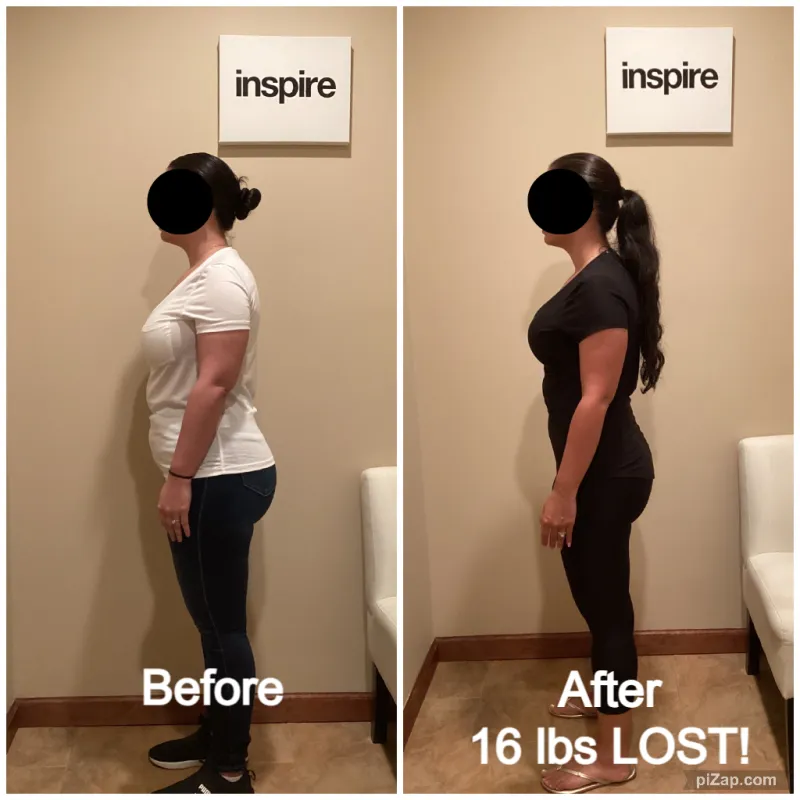 Go Figure Health client before and after — 16 lbs lost