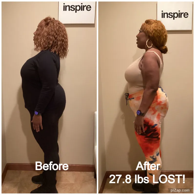 Go Figure Health client before and after — 27.8 lbs lost