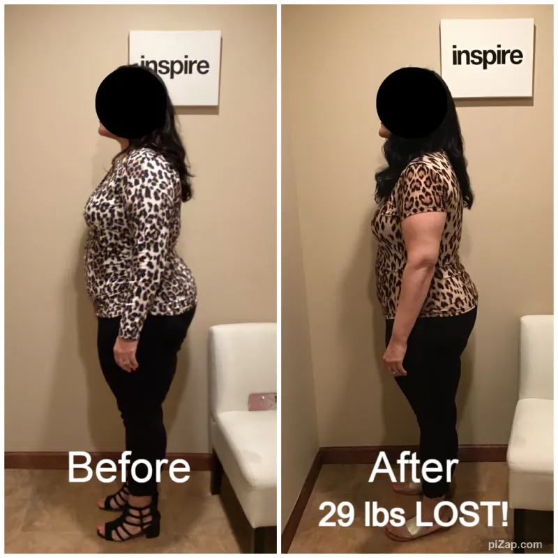 Go Figure Health client before and after — 29 lbs lost