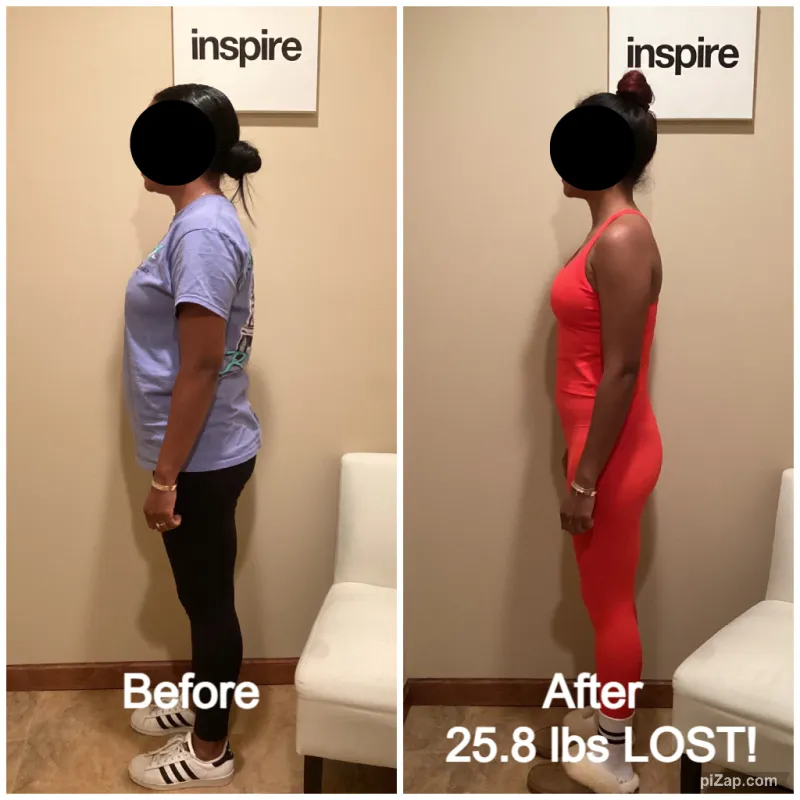 Go Figure Health client before and after — 25.8 lbs lost